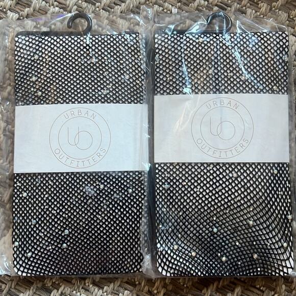 Bundle of 2 Urban Outfitters Jewel fishnet tights Sz M/L - Picture 3 of 4